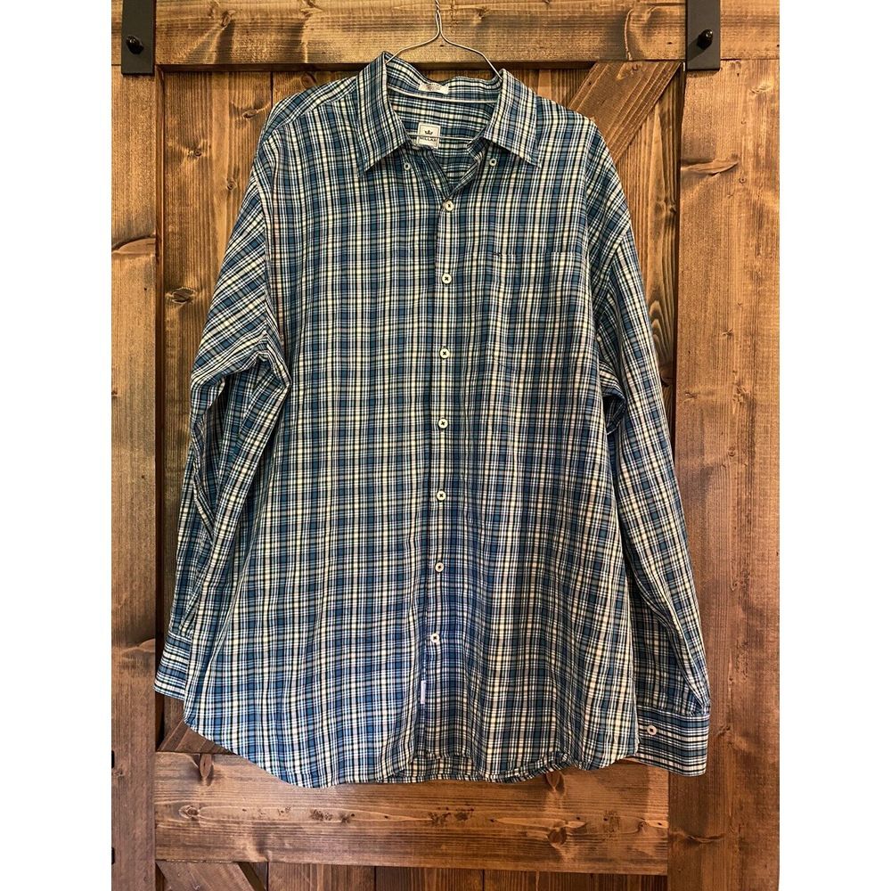 Peter Millar Shirt Men's XL 100% Cotton Plaid Button Down Long Sleeve EUC